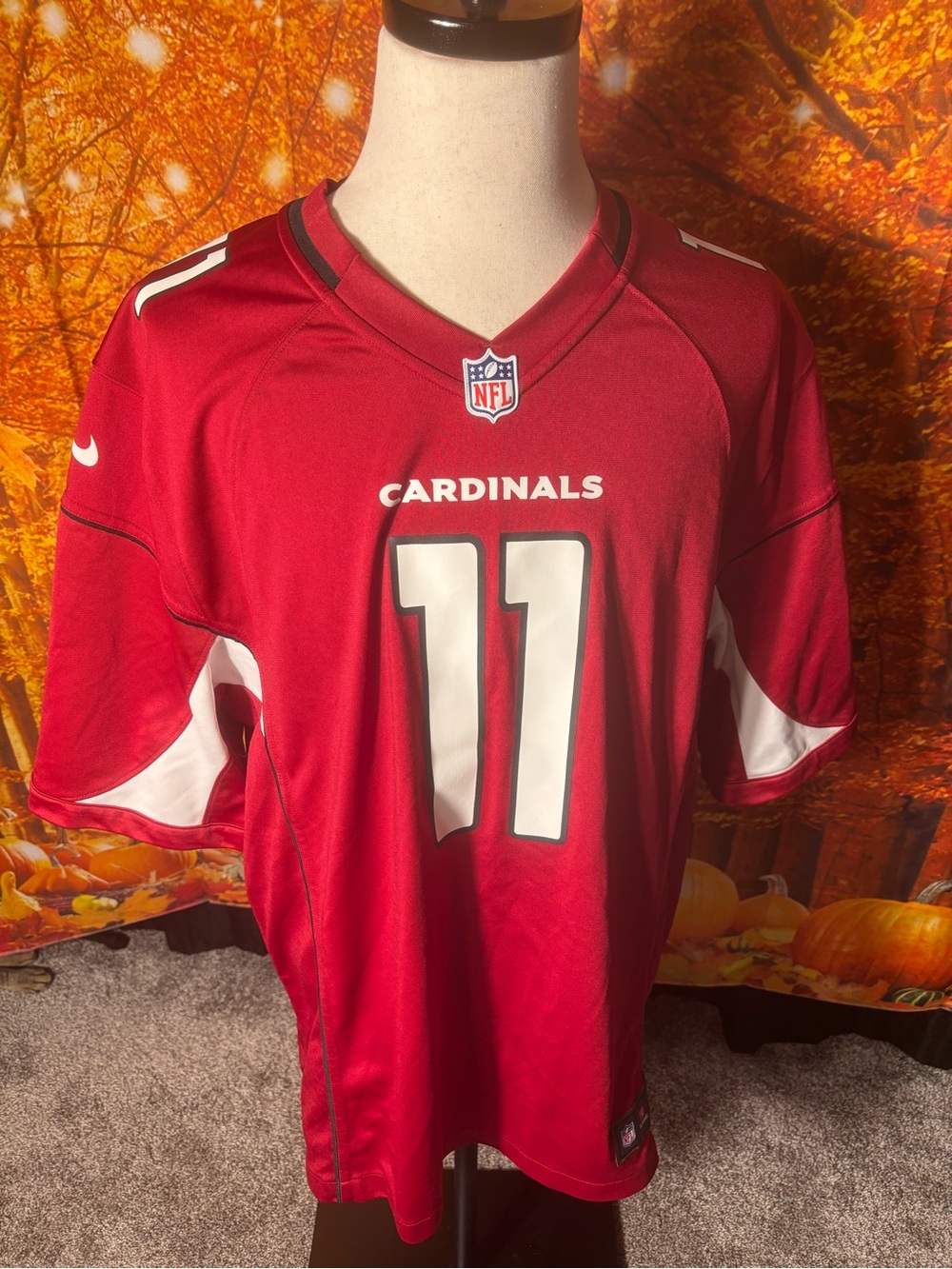 NFL Arizona Cardinals #11 Red and White Jersey
